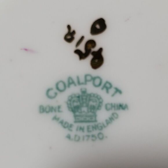 Coalport Teacup and Saucer Burgundy Pink Yellow Blue Flowers Vintage - Picture 8 of 10